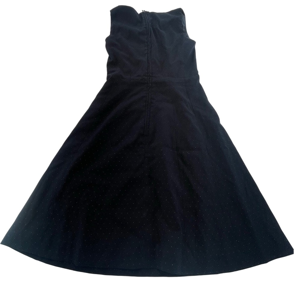 H&M Black Sleeveless Fit and Flare Dress‎ White Polka Dots Size 4 NWT